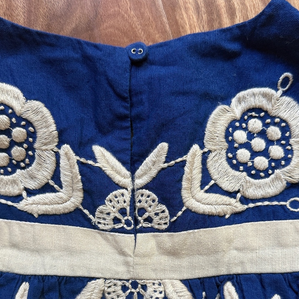 Sea NY Embroidered Indigo Blue Manuela Tunic Mini Dress M - Picture 8 of 13